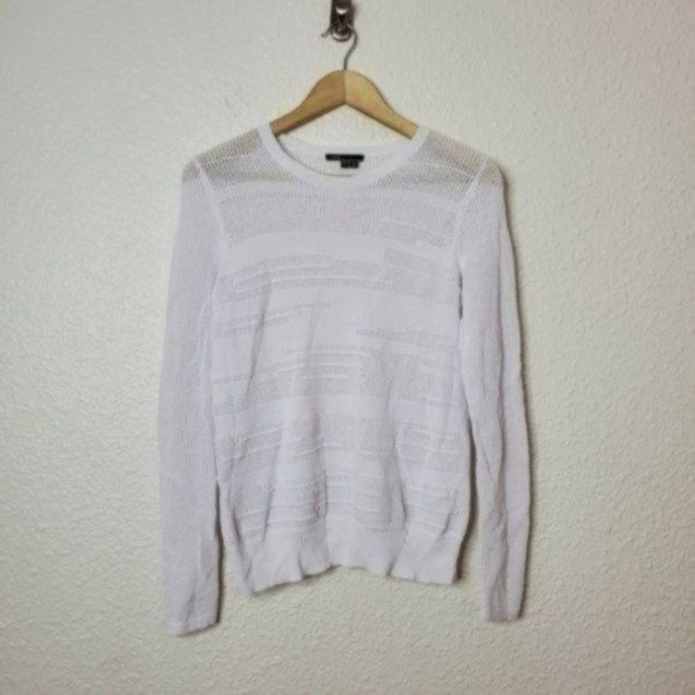 Vince Engineered Mesh Insert Crew Neck Sweater In… - image 2
